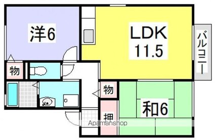 ビューラー２２[2LDK/53.73m2]の間取図
