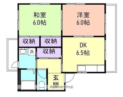 和歌山県和歌山市上野[2DK/46.32m2]の間取図