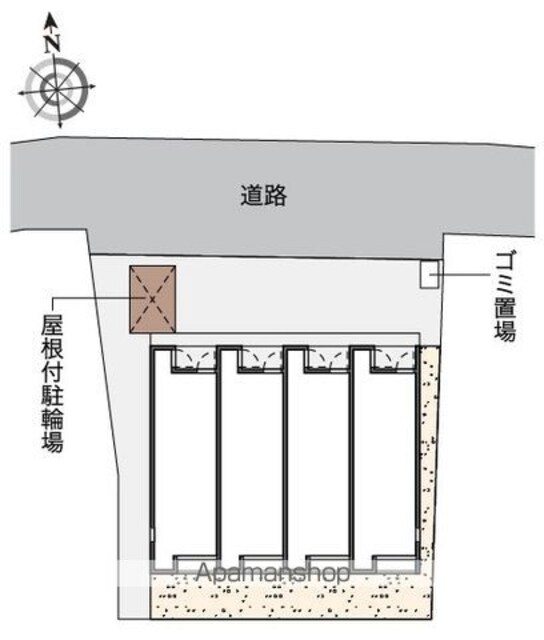 レオネクストフィオーレ[1K/22.6m2]の配置図