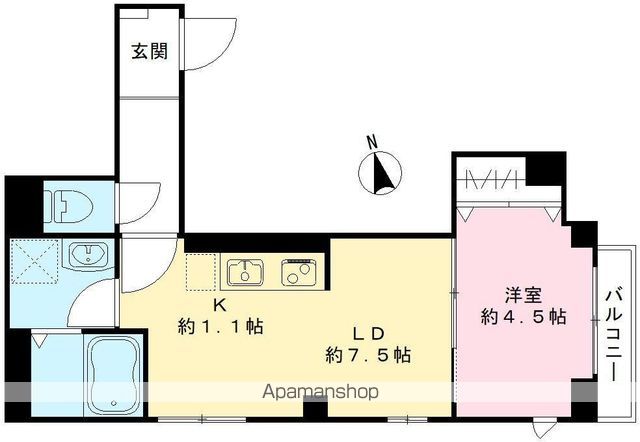 【新宿区上落合のマンションの間取り】