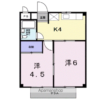 Ａカントリーハイツ[2K/32.27m2]の間取図
