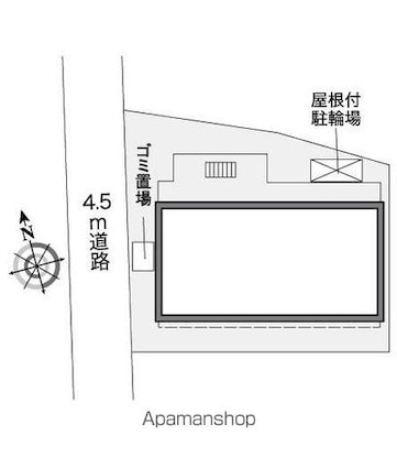 レオパレスグリーンハイツ１号[1K/22.35m2]の配置図