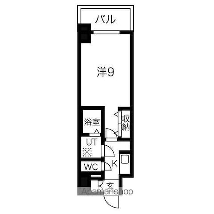 愛知県名古屋市東区葵３丁目[1K/27.12m2]の間取図