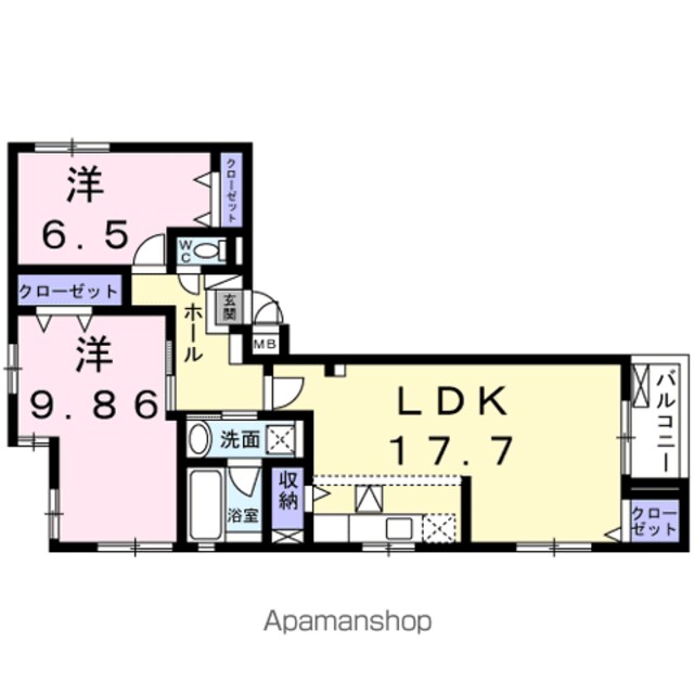 ルミエール[2LDK/77.59m2]の間取図