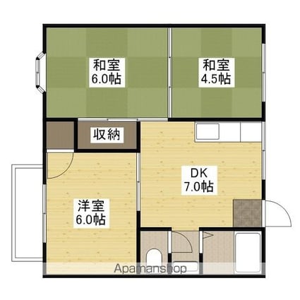 リバーサイド御幸[3DK/46.37m2]の間取図