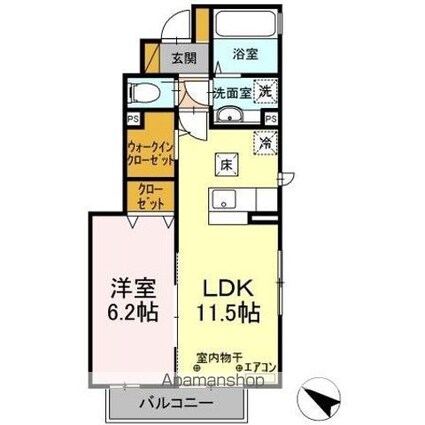 シティベリエ[1LDK/43.64m2]の間取図