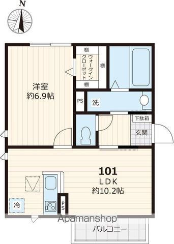 中野区弥生町のアパートの間取り