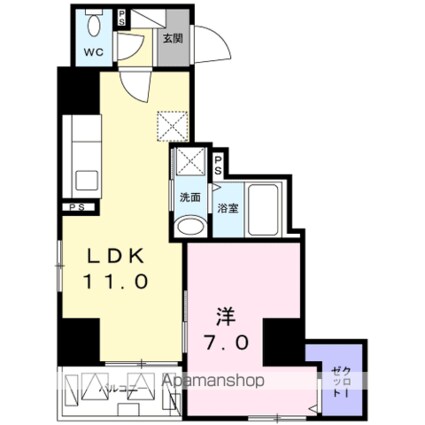 メゾン　ド　ルビアン[1LDK/40.67m2]の間取図