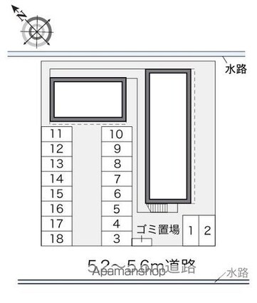 レオパレス岐阜インター[1K/22.7m2]の配置図