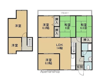 メゾンドール中寺[6LDK/100m2]の間取図