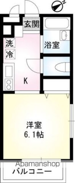 シャンテＲＲ[1K/21.18m2]の間取図