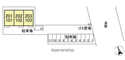 グランディール[2LDK/56.98m2]の配置図