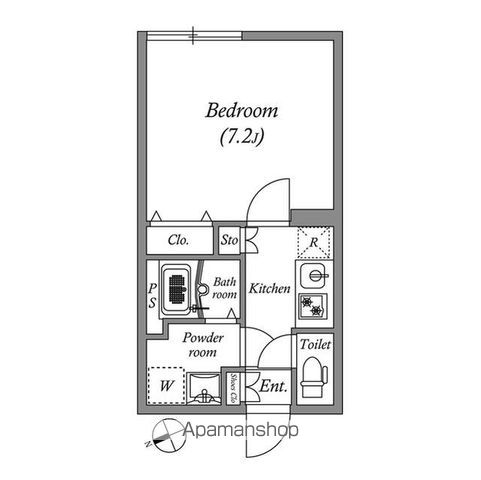 【新宿区早稲田鶴巻町のマンションの間取り】