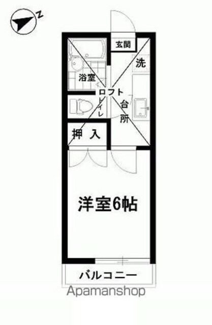 メゾントマト北白土[1K/19.83m2]の間取図