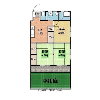 パールハイツ[3DK/52.7m2]の間取図