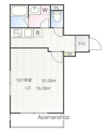ＴＨＥ　ＣＬＡＳＳ　ＯＧＩＫＵＢＯ　ＲＥＳＩＤＥＮＣＥ[1K/30.08m2]の間取図