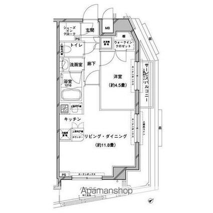 コンフォリア目黒八雲[1LDK/40.12m2]の間取図