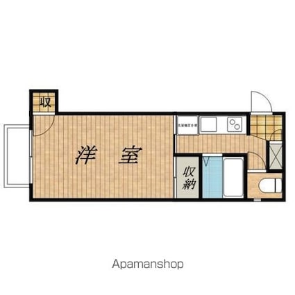 ＦＵＪＩＭＯＴＯハイツ[1K/23m2]の間取図