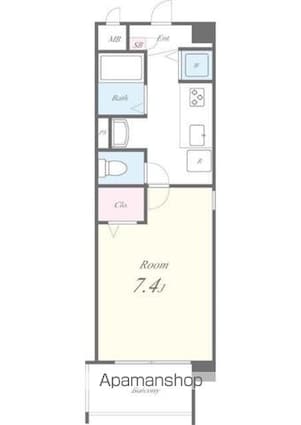 東京都府中市片町１丁目[1K/24.94m2]の間取図