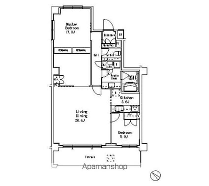 ＭＦＰＲ目黒タワー[2LDK/97.5m2]の間取図