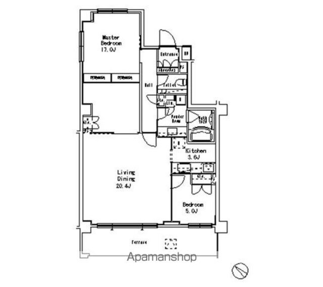 ＭＦＰＲ目黒タワー[2LDK/97.5m2]の間取図