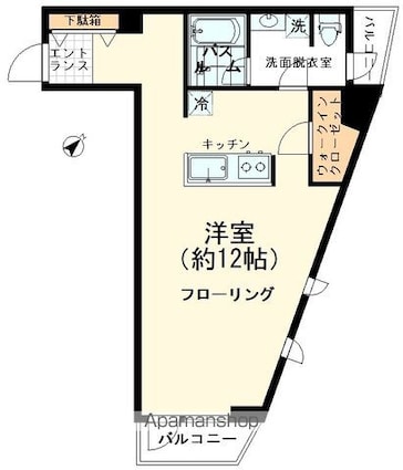 Ｍｏｎ－Ｒｅｐｏｓ　モンルポ[1R/38.41m2]の間取図