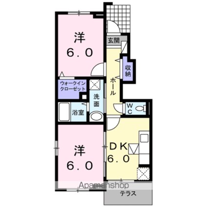 バーミィ　スクエア[2DK/45.06m2]の間取図