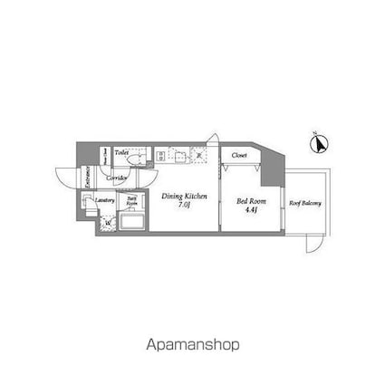 ＥＮｅｔｉａｌ代官山[1DK/30.25m2]の間取図