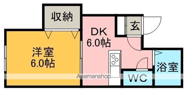 シャトル1DKの間取り写真