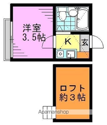 ライフピアカノン[1K/9.37m2]の間取図