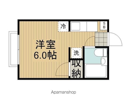 フラワーコーポⅡ[1R/19.7m2]の間取図