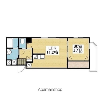 スミタスヴィラ生石[1LDK/36m2]の間取図