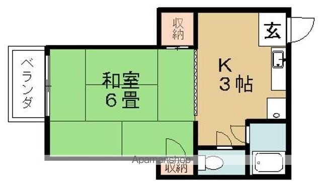 井出ハイツⅡ[1K/24m2]の間取図