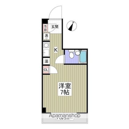 ロイヤルコート大岡山[1R/14.79m2]の間取図