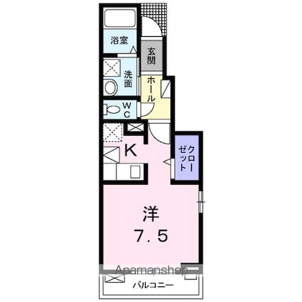 カーサ　エスペランサ[1K/28m2]の間取図
