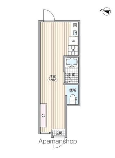 マーレ弦巻[1R/18.06m2]の間取図