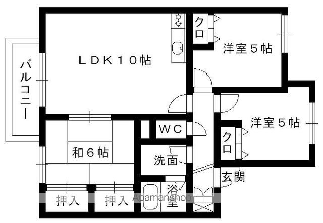 福岡市東区三苫のアパートの間取り