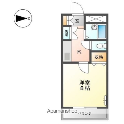 プレッソ・リーヴァⅠ[1K/24.75m2]の間取図