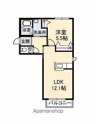 岡山県倉敷市連島１丁目[1LDK/42.17m2]の間取図