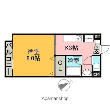 メゾン瑞浪Ⅰ[1K/28.02m2]の間取図