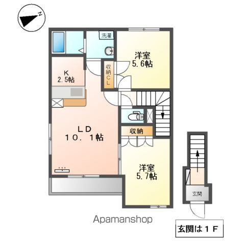 あきる野市牛沼のアパートの間取り