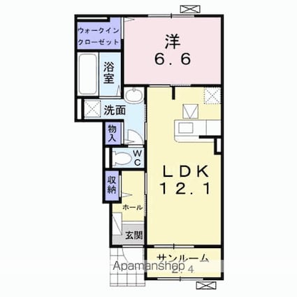 エトワールエスポ[1LDK/52.38m2]の間取図