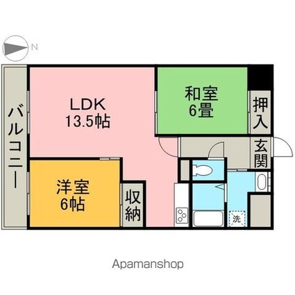 グランドハイツＫ．Ｉ[2LDK/60.8m2]の間取図