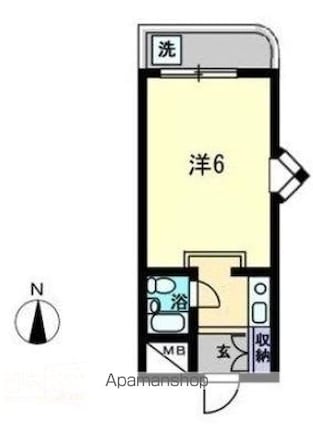 香川県高松市宮脇町１丁目[1R/17.1m2]の間取図