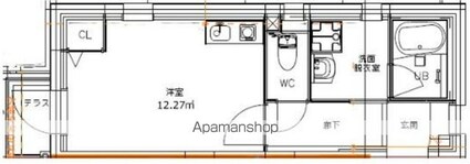 東京都中野区中央３丁目[1K/25.31m2]の間取図