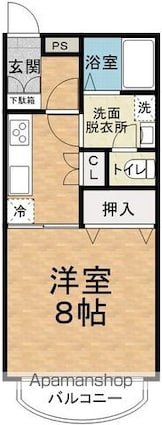 レジデンスヤマシチＤ[1K/29.7m2]の間取図