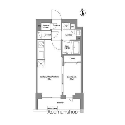 コンフォリア戸越公園[1LDK/30.24m2]の間取図