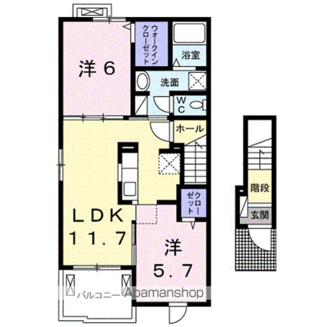 ベルファミーユ　Ⅱ[2LDK/56.68m2]の間取図