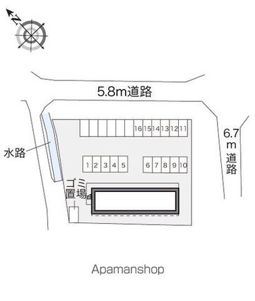 レオパレスアフロディーテ館[1K/23.18m2]の配置図