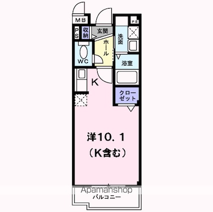 ルミナス　コート　Ｆ[1K/27.25m2]の間取図